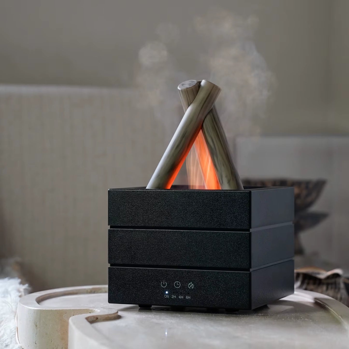 280Ml Flame Aroma Diffuser USB Air Humidifier Colorful Atmosphere Light and Remote Control Bonfire Essential Oil Aroma Diffuser
