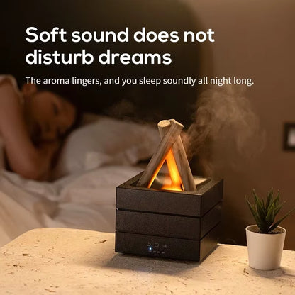 280Ml Flame Aroma Diffuser USB Air Humidifier Colorful Atmosphere Light and Remote Control Bonfire Essential Oil Aroma Diffuser